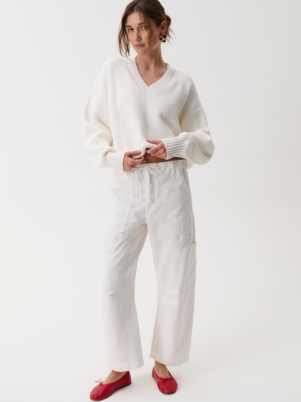 PISTOLA SABRINA CURVED UTILITY PANTS - WHITE